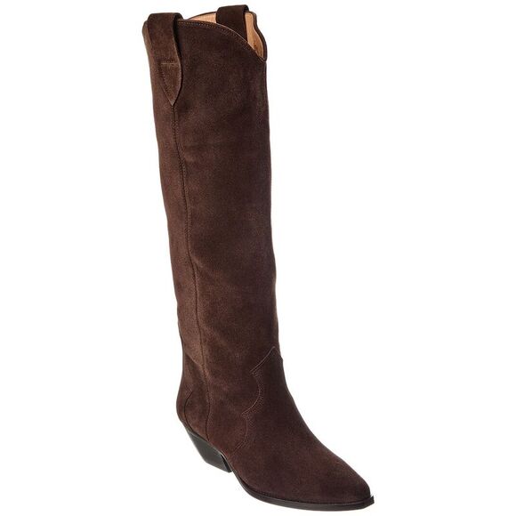 Isabel Marant Denvee Suede Knee-High Boot Brown